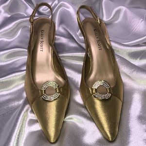 Gold Karen Scott Slingback Heels 6.5